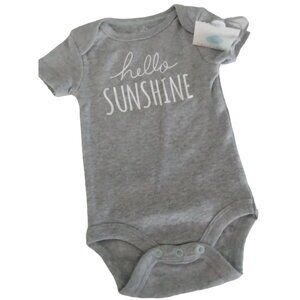 Cloud Island "Hello Sunshine" Grey Onesie Size: 0-3M